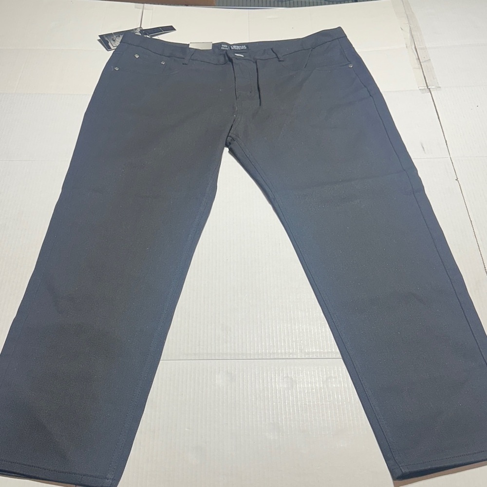 NWT Denim Studio dressy slim fit black pants with a slight shimmer 46/32 pockets